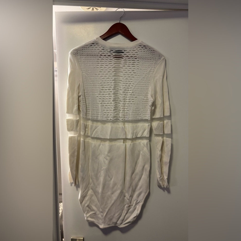 ALEXANDER WANG BY H&M Long sleeve White Mesh Sheer Shirt dress Top Size Medium - Picture 5 of 5